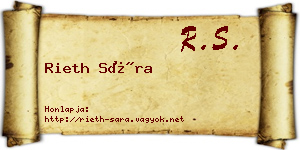 Rieth Sára névjegykártya